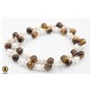 Image 1 : #305- FRESH WATER PEARL ,TIGER EYE NECKLACE