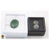 Image 1 : #188-UNHEATED AQUARMARINE 5.25CT ,EMERALD 13.20CT