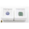 Image 1 : #192-UNHEATED TANZANITE 3.4CT & EMERALD 4.75CT