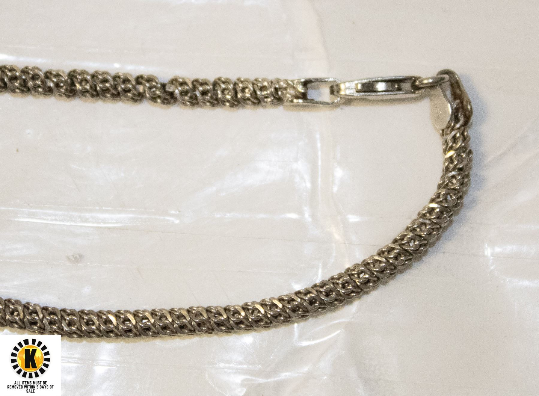 SILVER (MARKED 925) 30 INCH ROPE CHAIN