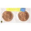 LOT OF 2 TRUMP CHICKEN/45TH PRES .999 COPPER