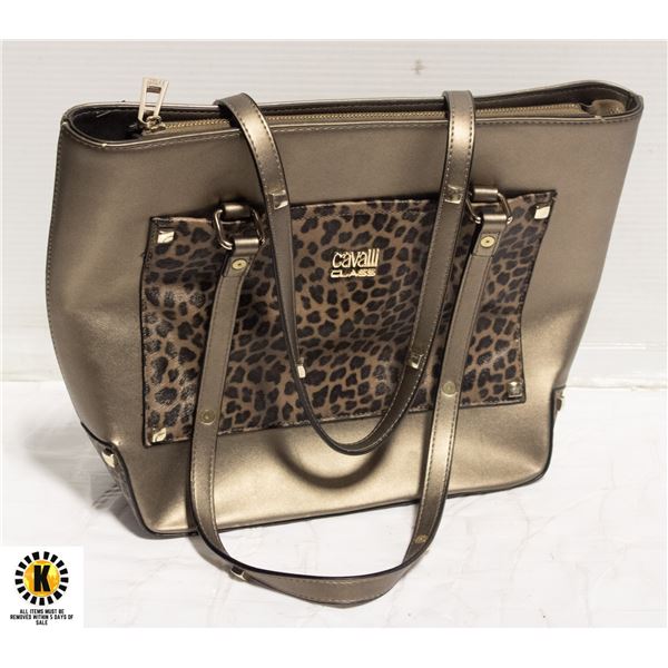 ROBERTO "CAVALLI CLASS" LEATHER HANDBAG/PURSE