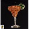 Image 1 : HEIDI DAUS ORANGE MARTINI GLASS BROOCH