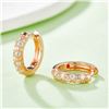 Image 2 : DOUBLE HALF ROW EARRINGS S925 SILVER ROSE GOLD