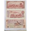 Image 2 : 26)  LOT OF 3 CANADIAN $2.00 BANKNOTES, 1954, 1974