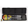 Image 1 : HARROWS STEEL TIP DART SET WITH DART BOARD CLOCK