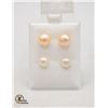 #226-NATURAL AKOYA PEARL STUD EARRINGS /2 PAIRS