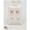 Image 1 : #202-NATURAL AKOYA PEARL STUD EARRINGS /2 PAIRS