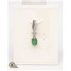 Image 1 : #255-UNHEATED GREEN EMERALD & CZ PENDANT
