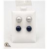 Image 1 : #210-NATURAL AKOYA PEARL STUD EARRINGS /2 PAIRS