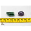 #86-UNTREATED CHALCEDONY 29.90CT , EMERALD 35.15CT