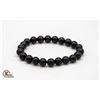 #295-NATURAL BLACK OBSIDAN BEAD BRACELETE