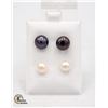 Image 1 : #222-NATURAL AKOYA PEARL STUD EARRINGS /2 PAIRS