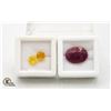 #175-HEATED YELLOW SAPPHIRE 3.55CT  & RUBY 11.60CT