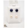 Image 1 : #218-NATURAL AKOYA PEARL STUD EARRINGS /2 PAIRS