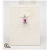 #273- HEATED PINK SAPPHIRE & CZ PENDANT
