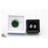 #190-UNHEATED AQUARMARINE 2.90CT& EMERALD 13.80CT