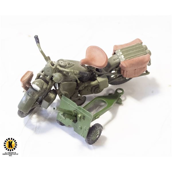 DINKY TOY WW1 CANNON & MOTORCYCLE