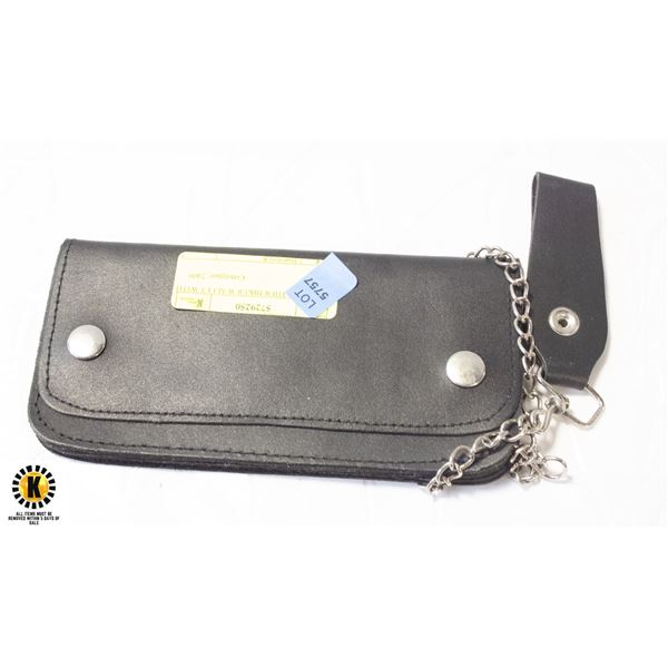 NEW LEATHER BIKER WALLET WITH CHAIN