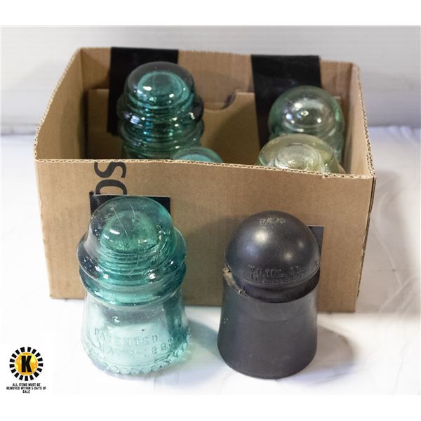LOT OF 6 VINTAGE INSULATORS