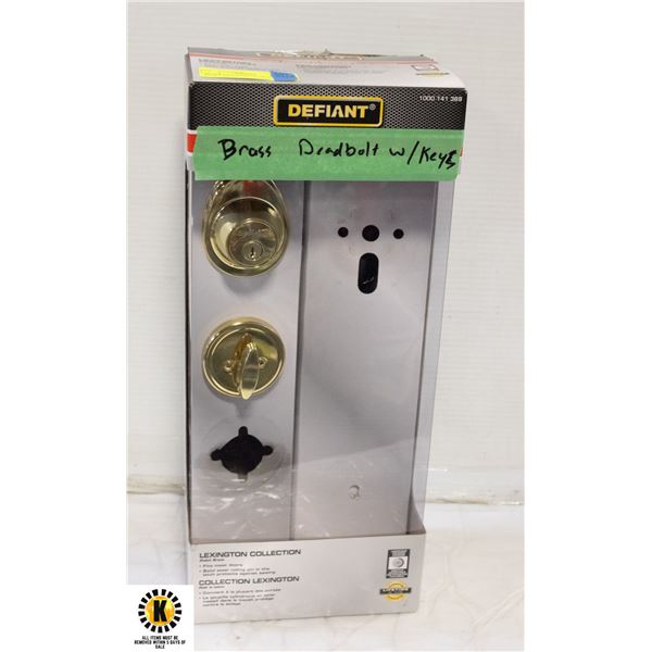 BRAND NEW DEFIANT DEADBOLT WITH 4 KEYS