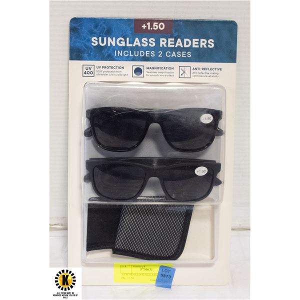 NEW SEALED SUNGLASS READERS 2 PK, +1.50