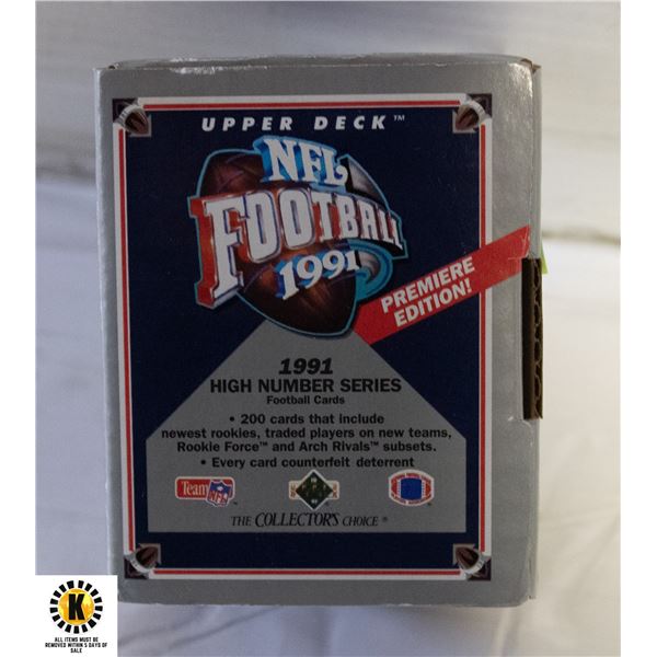 1991 UPPER DECK NFL FOOTBALL CARDS HIGH SERIES