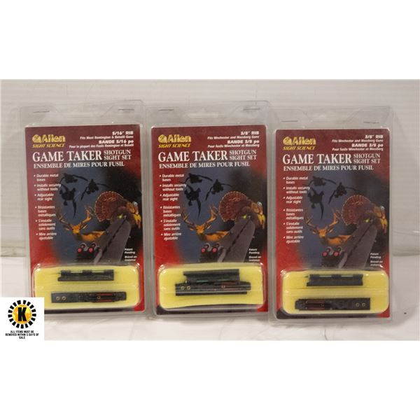 3 GAME TAKER SHOTGUN SIGHT SETS