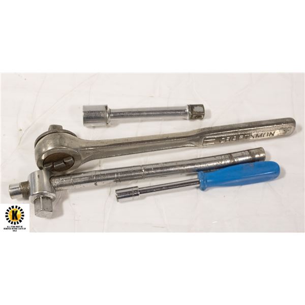 CRAFTSMAN 1/2" DRIVE RATCHET, EXTENSION, NUT DRIV
