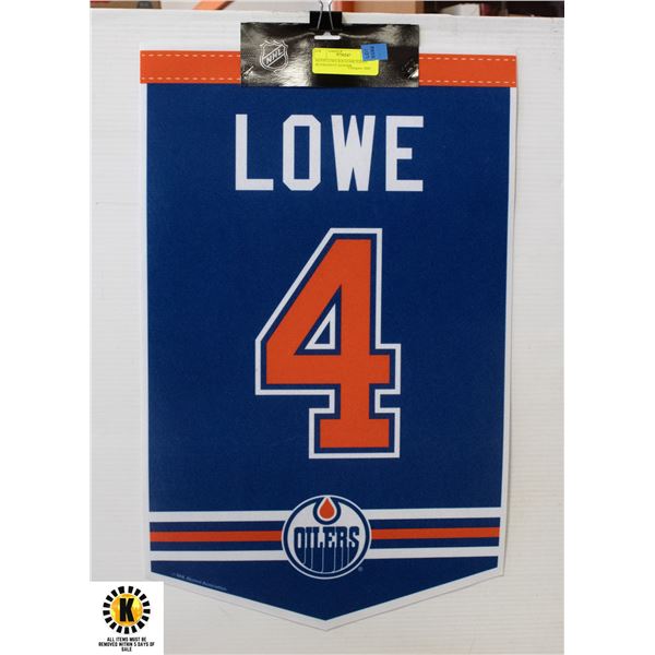 KEVIN LOWE SOUVENIR JERSEY RETIREMENT BANNER