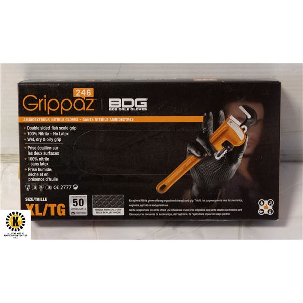 GRIPPAZ BDG DISPOSABLE GLOVES SIZE XL/G