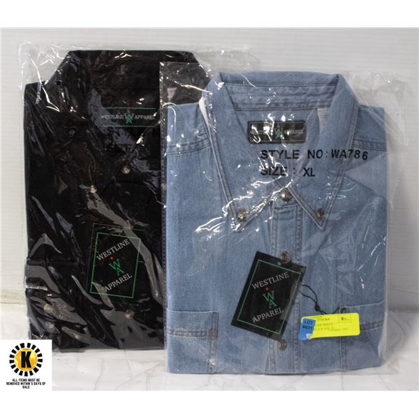 NEW WESTLINE SHIRTS 1DENIM/1BLACK SIZE XL