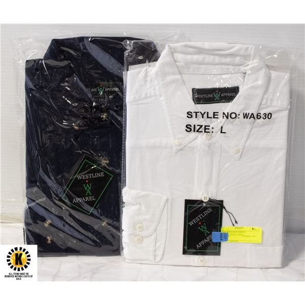 NEW WESTLINE SHIRTS 1WHITE/1NAVY SIZE L