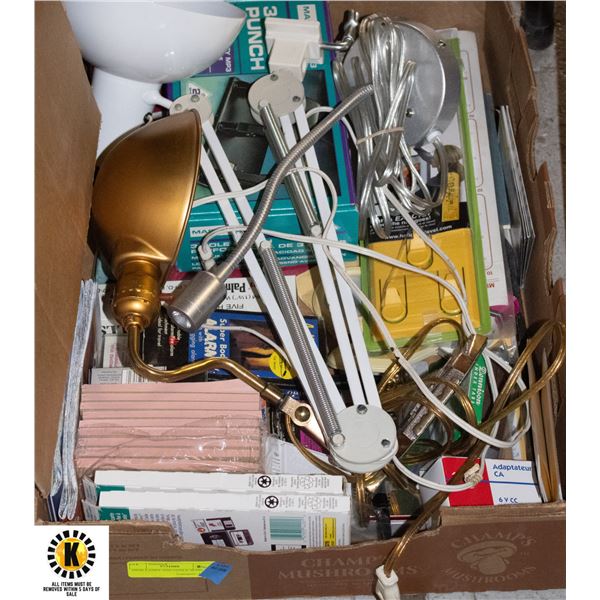 DESK LAMPS AND OFFICE SUPPLIES