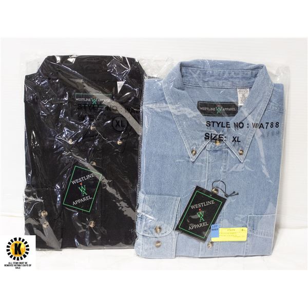 NEW WESTLINE SHIRTS 1DENIM/1BLACK SIZE XL