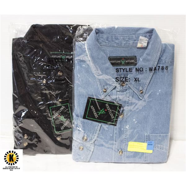 NEW WESTLINE SHIRTS 1DENIM/1BLACK SIZE XL