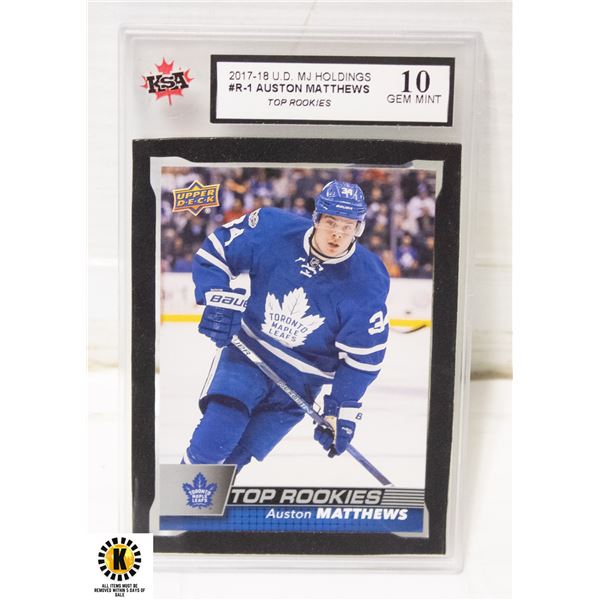 GRADED 10 AUSTON MATTHEWS ROOKIE CARD