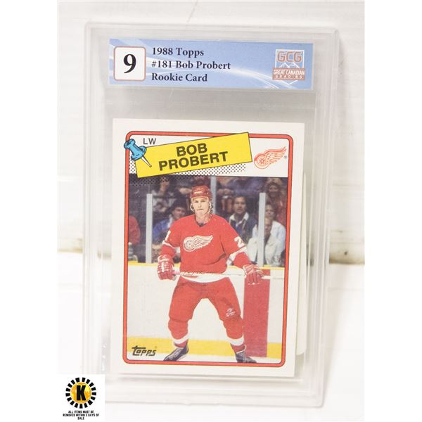 GRADED 9 BOB PROBERT ROOKIE CARD