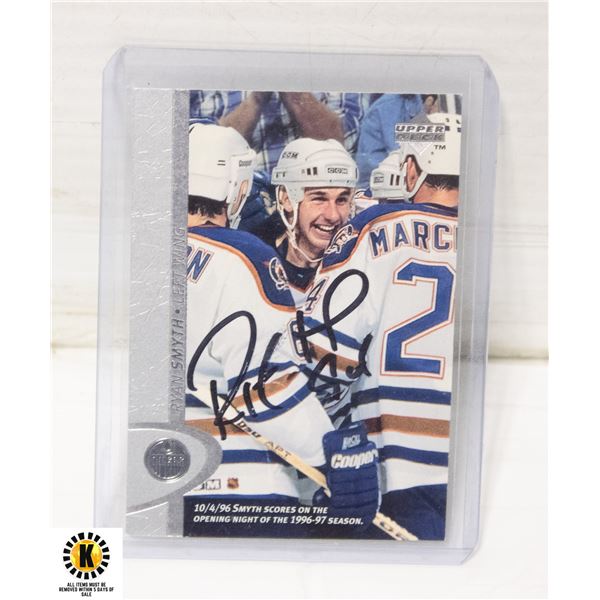 RYAN SMYTH OILERS AUTOGRAPH HOCKEY CARD