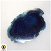 BLUE AGATE DISC BROOCH IN A GIFT BOX