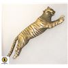 ESTATE VINTAGE BRASSTONE TIGER BROOCH