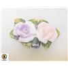 VTG. PORCELAIN FLOWER BROOCH PINK/