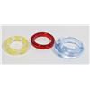 Image 1 : 3 NEW PLASTIC ACRYLIC RINGS RED ONE WITH GOLDEN