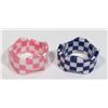 Image 1 : 2 NEW PLASTIC ACRYLIC CHECKER BOARD CUFF RINGS