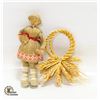 Image 1 : VINTAGE HANDMADE RUSSIAN STRAW DOLL & WREATH