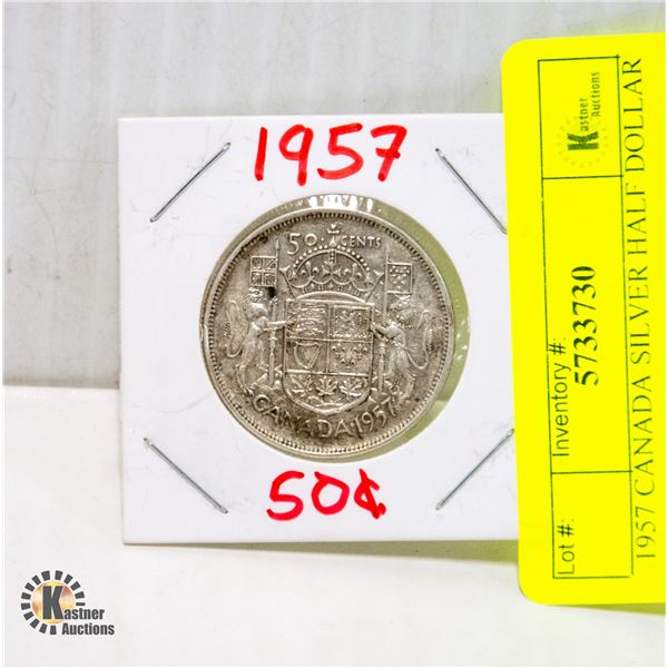 1957 CANADA SILVER HALF DOLLAR COIN