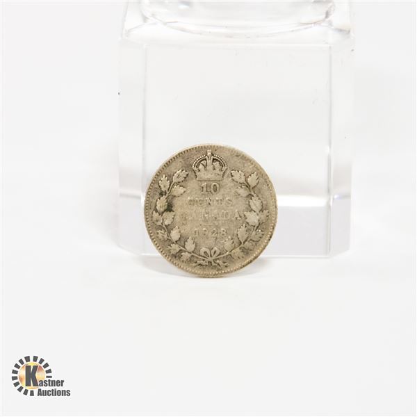 1928 SILVER CANADA 10 CENT COIN