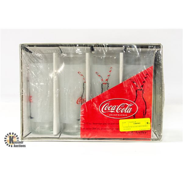 4 X 13 OZ COCA COLA BEVERAGE GLASSES