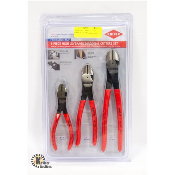 KNIPEX 3 PIECE HIGH LEVERAGE DIAGONAL CUTTERS