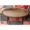 Image 1 : NEWLY ASSEMBED FAUX WOOD OVAL COFFEE TABLE